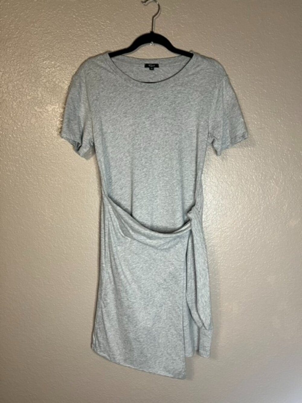 Rails Edie Heather Grey Side Tie T-Shirt Dress Size M